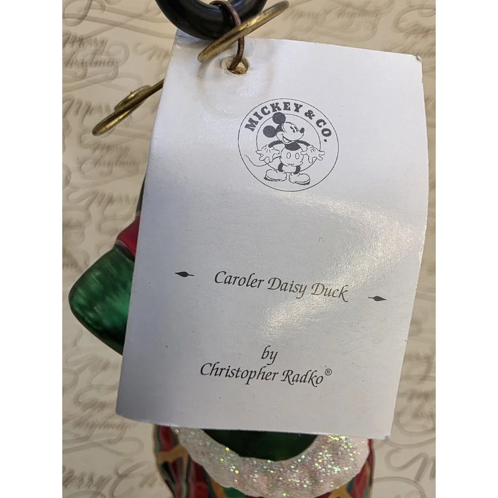 Christopher Radko Disney Caroler Daisy Duck Christmas Glass Ornament 6.5